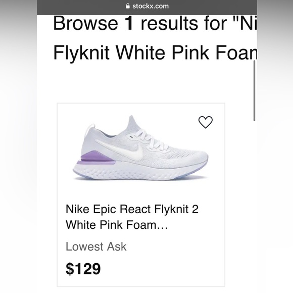 Nike Epic React Flyknit White Pink Foam BQ8927-101 - Picture 4 of 15